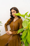 NF-16413 Brown chicken Cotton  Frock