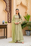 NF-6347 Pistachio Jacquard Stitched Frock