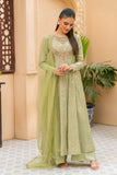 NF-6347 Pistachio Jacquard Stitched Frock