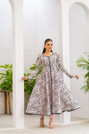 NF-171 Pink Grey Printed Stitched Frock