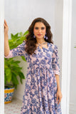 NF-6254 Baby Pink Print Summer Stitched Frock
