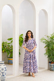 NF-6254 Baby Pink Print Summer Stitched Frock