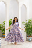 NF-6254 Baby Pink Print Summer Stitched Frock