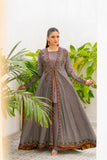 NF-6518 Grey Jacquard Coat Style Stitched Shirt