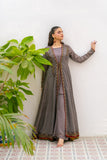 NF-6518 Grey Jacquard Coat Style Stitched Shirt