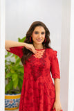 NF-6516 Red Cotton Stitched Frock