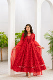 NF-6516 Red Cotton Stitched Frock