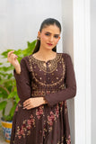 NF-5957 Brown Cotton Summer Stitched Frock