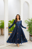 NF-6330 Blue Cotton Stitched Frock