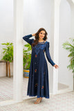 NF-6330 Blue Cotton Stitched Frock