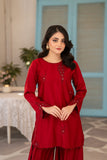 NF-6613 Maroon Silk 2Pcs Stitched Suit
