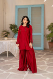 NF-6613 Maroon Silk 2Pcs Stitched Suit