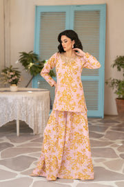 NF-15951 Pink Gold Printed  Stitched 2Pc