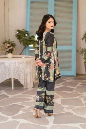NF-15953 Black Pista Silk Print 2Pc