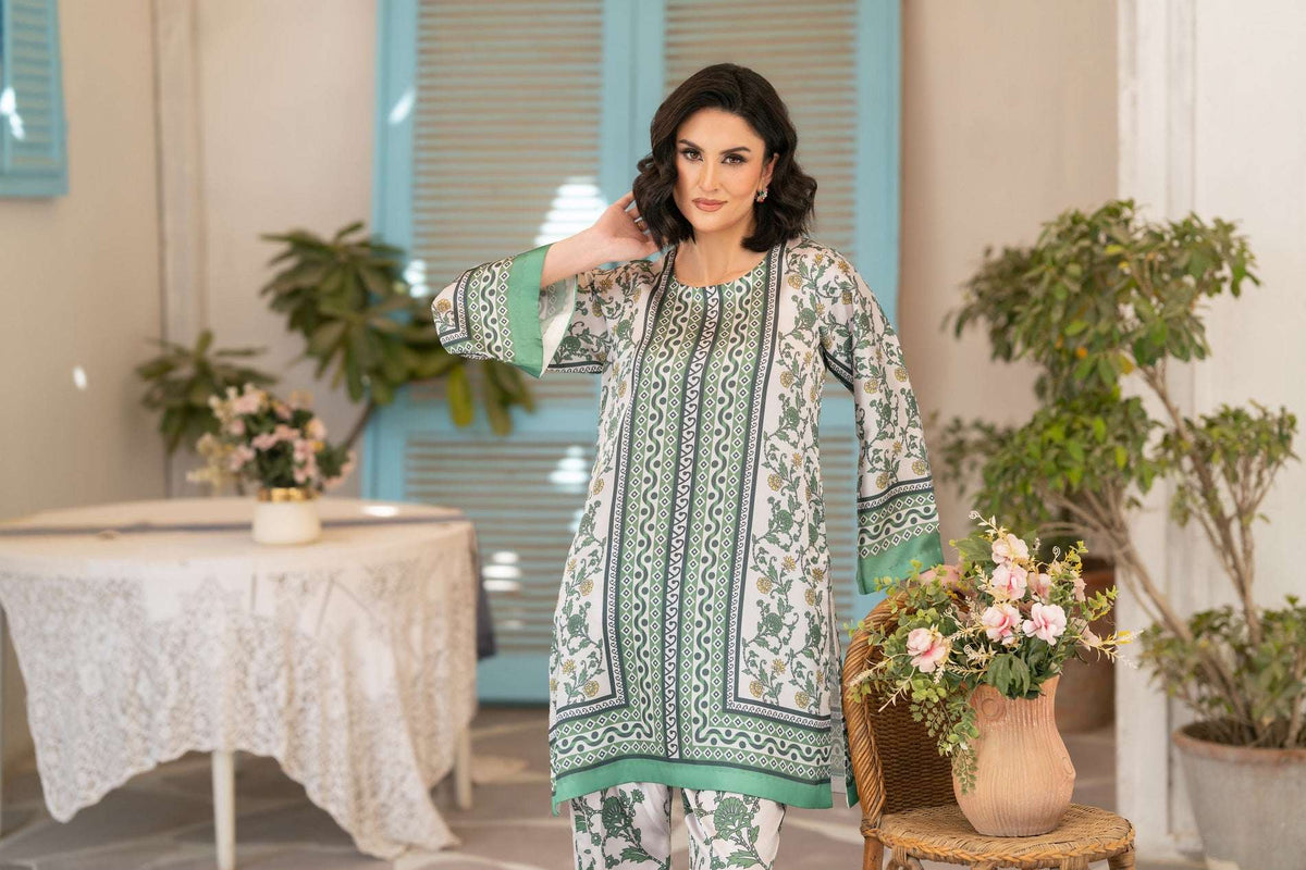 NF-349201 Green Digital Print 2pcs Stitched