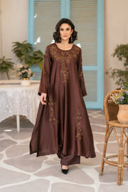 NF-6380 Brown Silk Stitched 2Pc Suit