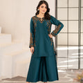 NF-5993 Teal Green Silk Stitched 2Pcs