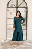 NF-5993 Teal Green Silk Stitched 2Pcs