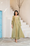 NF-5995 Pistachio Silk Long Stitched 2Pc