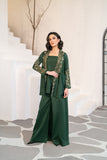 NF-6606 Bottle Green Silk 2Pcs Stitched Suit