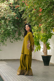 NF-6451 Mehndi Silk Stitched 2PC Dress