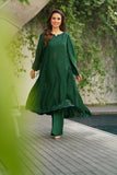 NF-6701 Bottle Green Silk 2Pc Stitched Dress