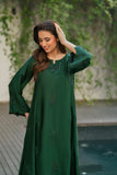NF-6701 Bottle Green Silk 2Pc Stitched Dress