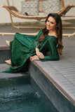 NF-6701 Bottle Green Silk 2Pc Stitched Dress