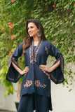 NF-6392 Navy Blue Silk Stitched 2Pc Suit