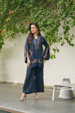 NF-6392 Navy Blue Silk Stitched 2Pc Suit