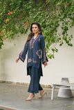 NF-6392 Navy Blue Silk Stitched 2Pc Suit