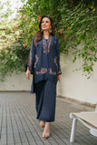 NF-6392 Navy Blue Silk Stitched 2Pc Suit