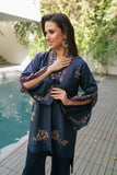 NF-6392 Navy Blue Silk Stitched 2Pc Suit