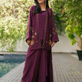 NF-6617 Magenta Silk 2Pc Stitched Suit