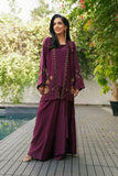 NF-6617 Magenta Silk 2Pc Stitched Suit