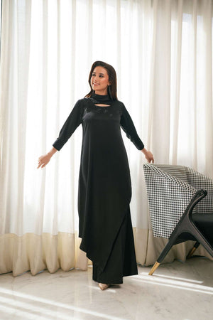 NF-6395 Black Silk Stitched 2Pc