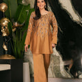 NF-6614 Golden Silk 2Pcs Stitched Dress