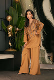 NF-6614 Golden Silk 2Pcs Stitched Dress