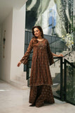 NF-6446 Brown Jacquard 2Pcs Stitched Suit