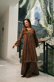 NF-6446 Brown Jacquard 2Pcs Stitched Suit