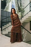 NF-6446 Brown Jacquard 2Pcs Stitched Suit