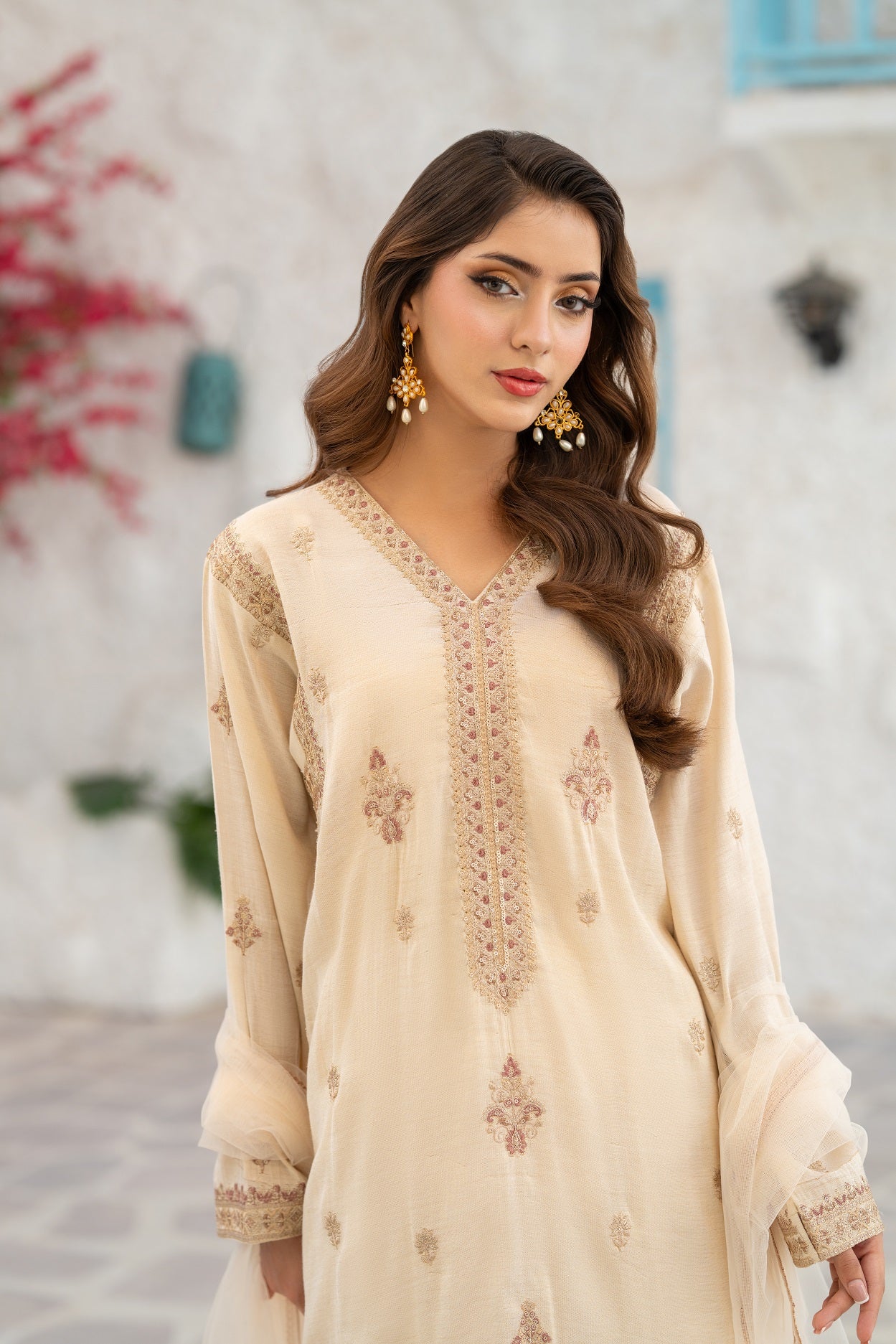 NF-6575 OffWhite Masori Cotton 2PC Stitched