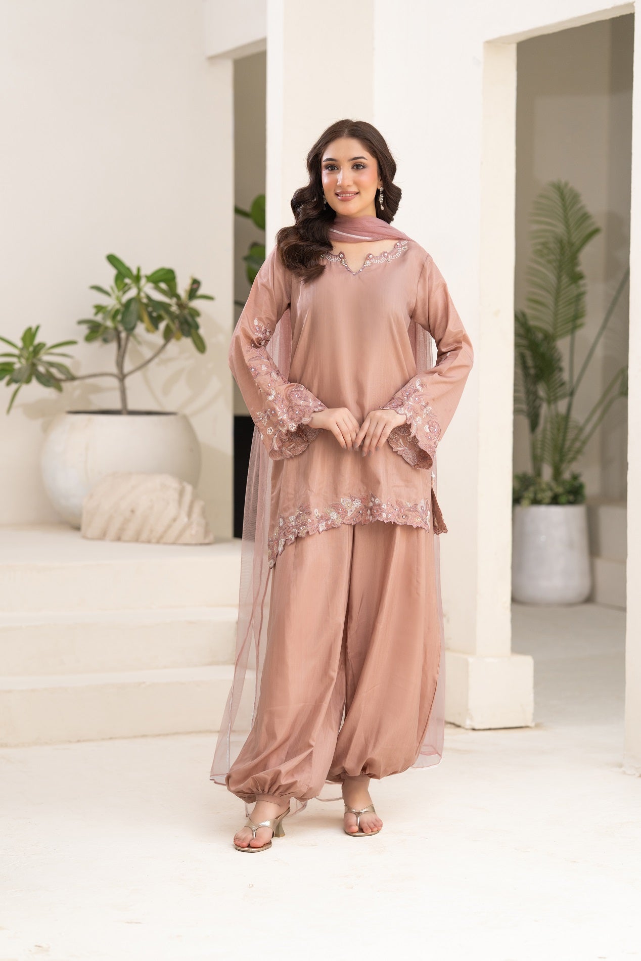 NF-6842 Dusty Pink Rawsilk 2PC