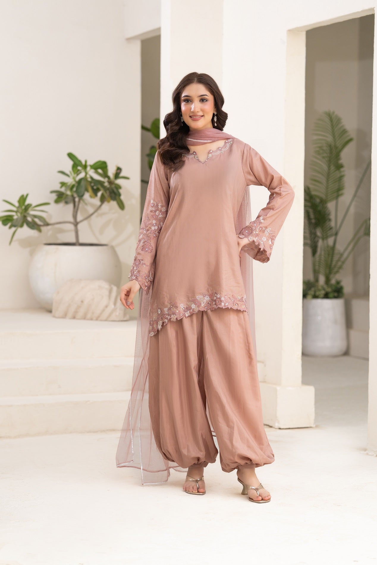 NF-6842 Dusty Pink Rawsilk 2PC