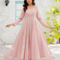 NF-6827 Pink Chicken Stitched Frock