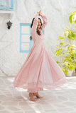NF-6827 Pink Chicken Stitched Frock