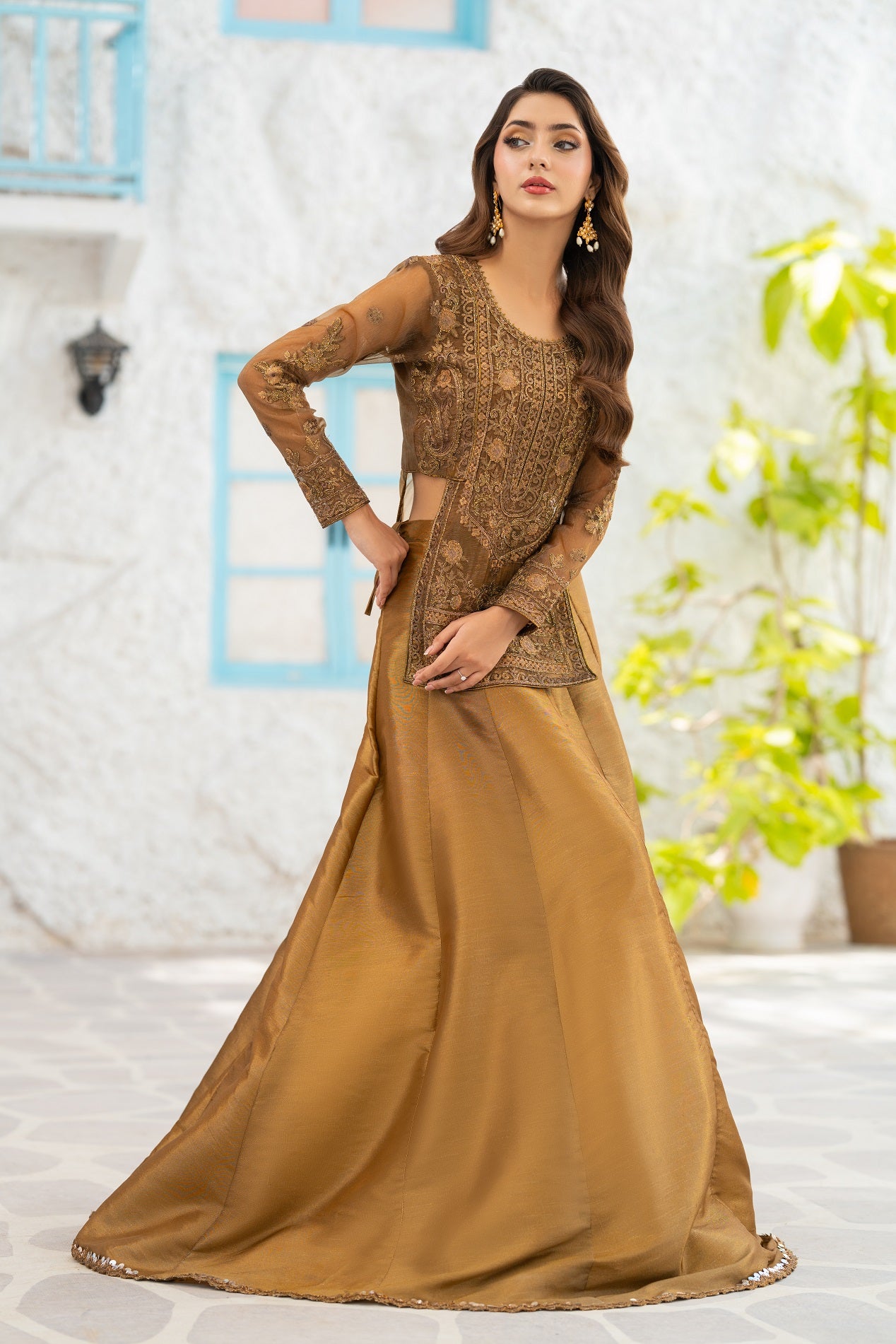 NF-6711 Antique Lehnga Choli Stitched
