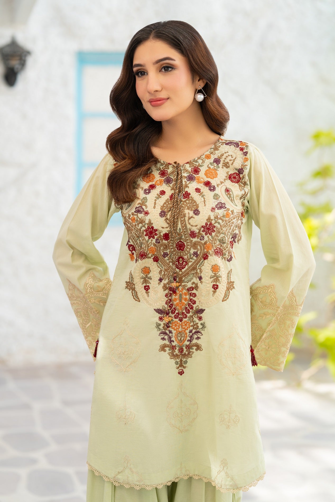 NF-6727 Pistachio Light Lawn Stitched 2PC