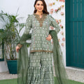 NF-6807 Green White Printed Stitched 2Pc