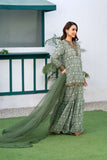 NF-6807 Green White Printed Stitched 2Pc